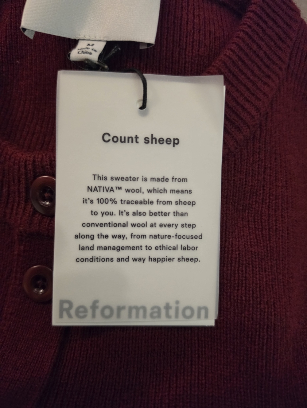 Reformation Bianca Regenerative Wool Sweater Dress In Chianti - Picture 9 of 12